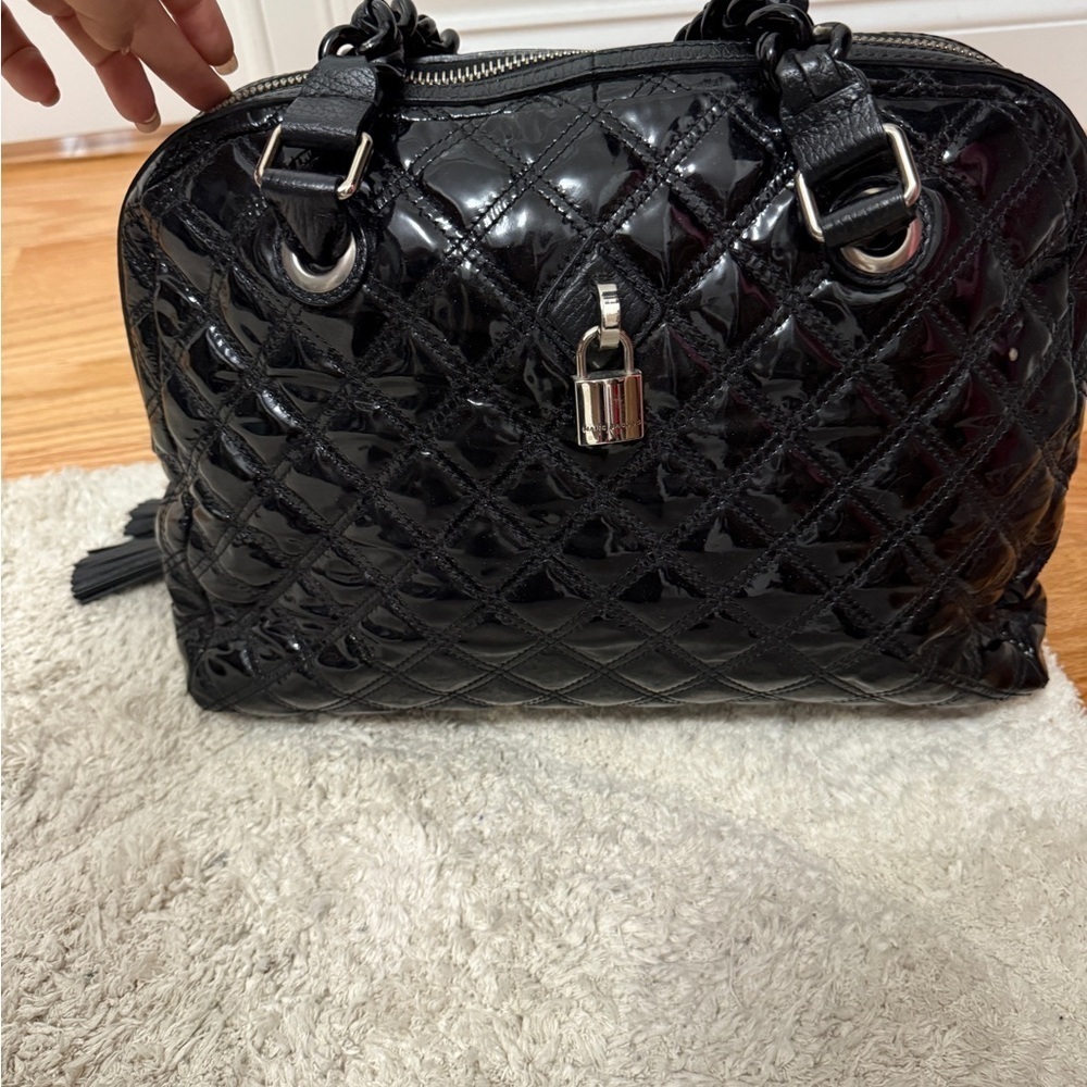 Marc Jacobs Black Quilted Patent Leather Karlie Bowler Bag